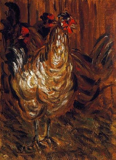 Cock and Hens, Jozsef Rippl-Ronai